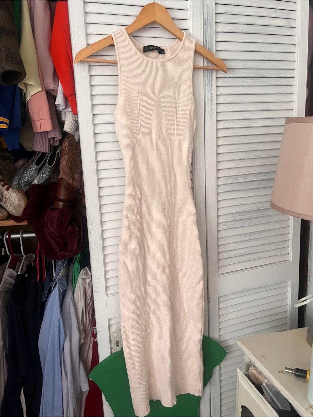 American Eagle Outfitters Sleeveless Ribbed Maxi Dress - Cream